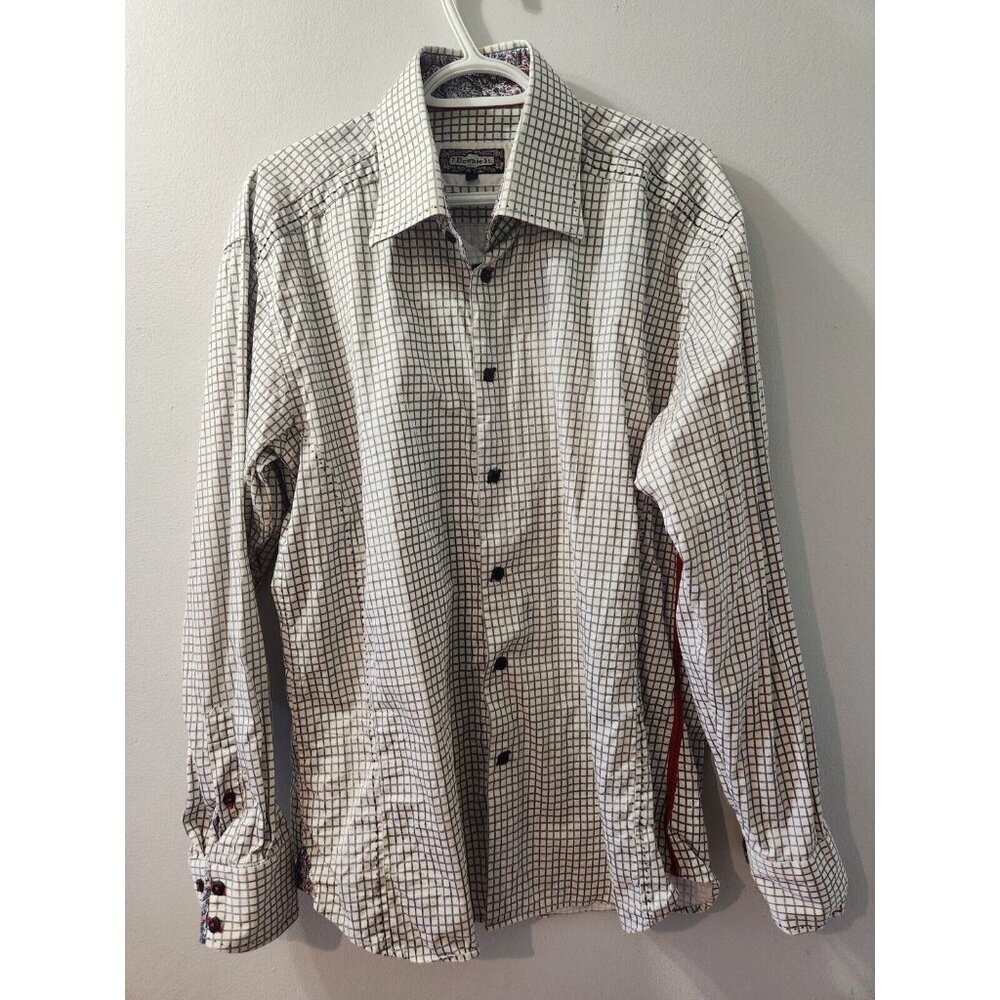 7 Downie St. Men Shirt Squared Pattern Size 5 Long Sleeves Pre-Owned